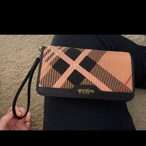 Plaid pink wallet